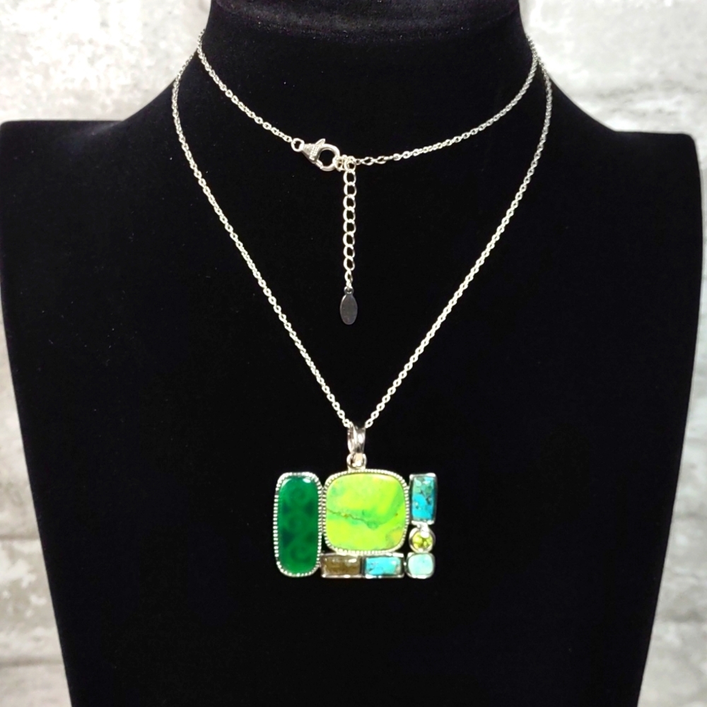 BBJ Designs Multi Stone/Sterling Silver Necklace
